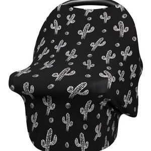 Black Cactus Print Car Seat Cover